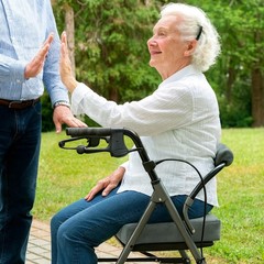 Memory Foam Walker Seat Cushion for Seniors – Washable Backrest Pad with Straps