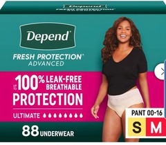 Depend Protection Plus Ultimate Underwear for Women Medium 88 Count