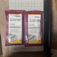 Stryker 2% Chlorhexidine Gluconate Cloths– 6 pack (Lot Of 2 Packages)