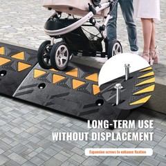 4.3″ Heavy Duty Rubber Driveway Ramp 2 Pack 15 Ton Load Capacity