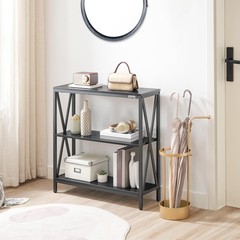 Mahancris 31.5 Sofa Table Industrial Console Table 3-Tier Narrow Sofa Table