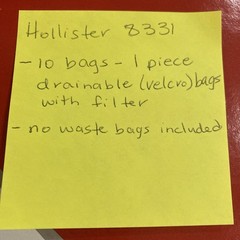 8331 Hollister One-Piece Drainable Ostomy Bags w/Filter (10 total)/No Waste Bags