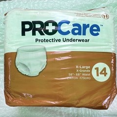 PROCare Protective Underwear XL 58-68 in Waist Mod-Max Absorb, 14 Ct White