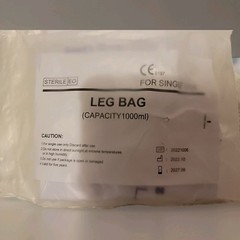 Urinary Leg Bags 3pk 1000ml w/valve, Straps Unbranded. New Free Ship!