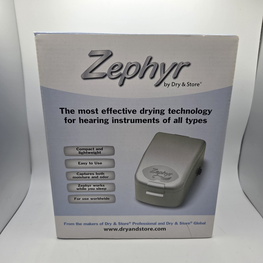 Zephyr by Dry & Store Hearing Aid Dryer Tinnitus Cochlear Ear Monitors NEW