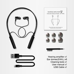 JINGHAO Neckband Hearing Aids Hearing Amplifier Up to 80 Hrs Working Time US