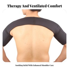 Magnetic Double Shoulder Support Brace Shoulder Guards Strap Black