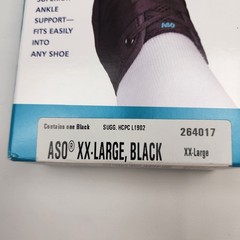 NEW Med Spec ASO Ankle Stabilizer XXL Black New Superior Support Orthosis 264017
