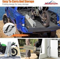 83″ Folding Motorcycle Ramp, 480 lbs Capacity Steel Bike Ramp for Truck, Anti