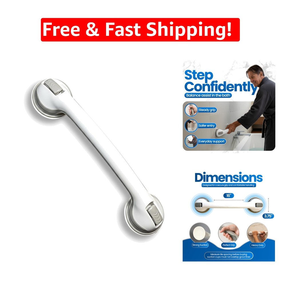 16.5“ Suction Cup Grab Bar – Ultimate Safety Handle for Bathtubs & Showers