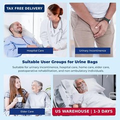 10 Pack Urine Drainage Bags with Adjustable Straps,Anti-Reflux Valve,500ML | Twi