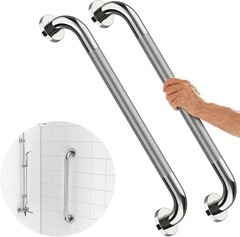 2 Pack 24 Inch Shower Grab Bar with Anti-Slip Grip, Chrome Stainless Steel Ba…
