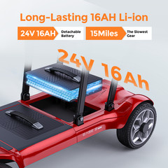 ENGWE 270W Folding Mobility Scooters for Adults Seniors with Removable 24V 16AH