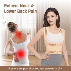BLACKYEW Posture Corrector for Women & Men, Adjustable Back Medium, Beige