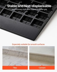 Vevor 4 Rise Rubber Threshold Ramp 3 Channels Cord Cover Wheelchair Ramp