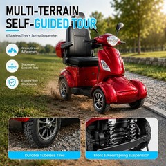 Mobility Scooters for Seniors, 500W Heavy Duty 4 Wheel Mobility Scooters
