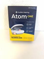 Audien Hearing Atom One OTC Rechargeable Beige Hearing Aid New in the Box