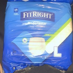FitRight Extra Absorbency Incontinence Pants Size L White Unisex 20 Ct