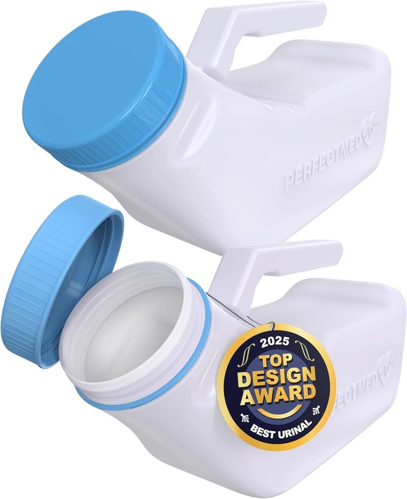 Urinals for Men Spill Proof Portable Pee Bottles with Glow in The Dark Lid 32..