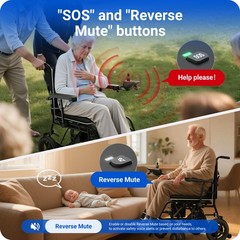 Ultra-Lightweigh Electric Wheelchair Folding Lightweight 500W 12Ah SOS LED