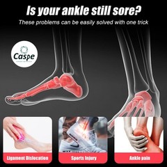 Caspe 2X Ankle Brace Support Compression Sleeve Fasciitis Pain Relief Foot Wrap