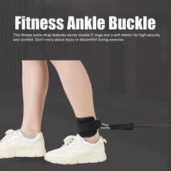 Fitness Ankle Buckle Leg Strength Trainer with Double D Rings & Rubber Straps