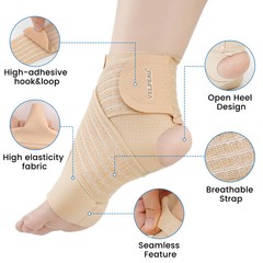Support Ankle Compression Sleeve Adjustable for Achilles Tendonitis and Plantar