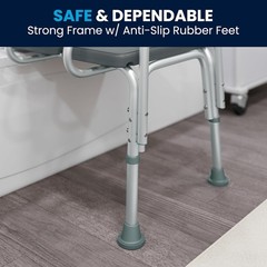 HERCULES Series 300 Lb. Capacity Adjustable Gray Bath & Shower Transfer Bench