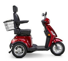 Red Bespoke Legacy 3 Wheel Scooter 400 lb capacity 15 mph max /charge Heavy Duty