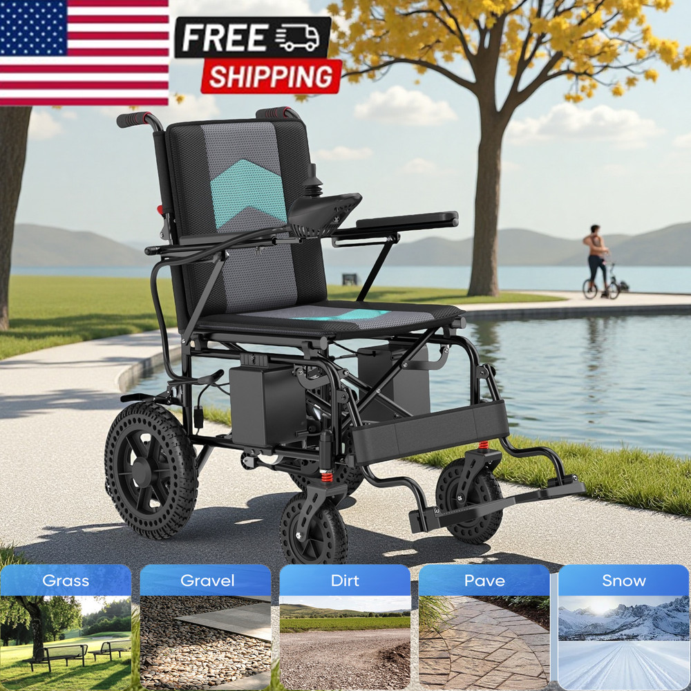 Power Wheelchair with 500W Motor All Terrain Electric Wheelchair for Seniors