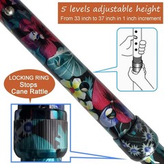 250 Pounds Walking Cane Printed Folding Cane, Adjustable Walking Cane for Women,