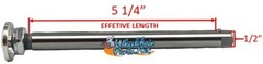 1/2″ x 5 1/4″ Quick release axle for wheelchairs, BIG ALUMINUM Push Button