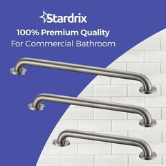 Grab Bar Bundle for ADA Compliance, Brushed Stainless Steel Grab Bar Set for …