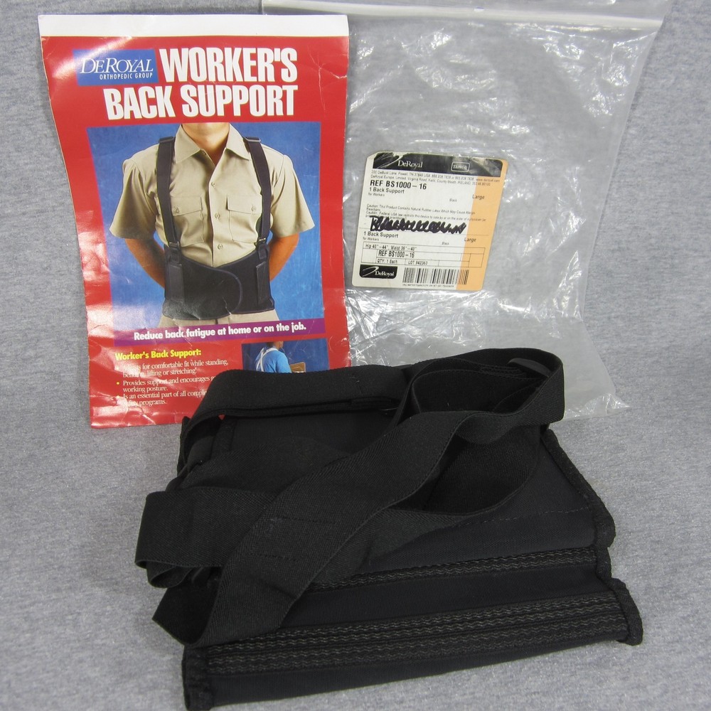 DeRoyal Three-D Worker’s Back Support Size Large BS1000-16 Hip 40-44 Waist 36-40