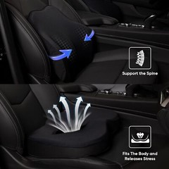 Truck Seat Cushion 2PC Memory Foam with Back Support for Driver – Extra Large