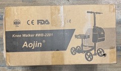 Aojin All Terrain Foldable Knee Scooter Walker Blue