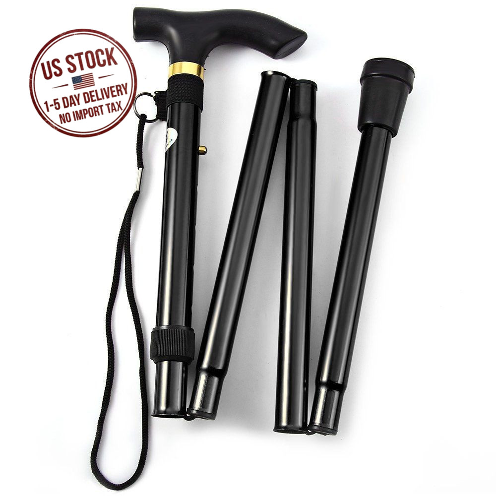 Folding Adjustable Walking Stick Lightweight Aluminum Collapsible Travel Cane