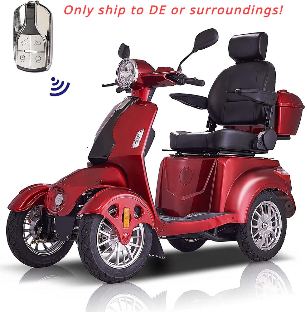 800W Heavy Duty Four Wheel Mobility Scooters for Seniors & Adult 500lbs Capacity