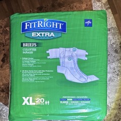FitRight Extra Incontinence Briefs, XL (X-Large), 20 Count Unisex