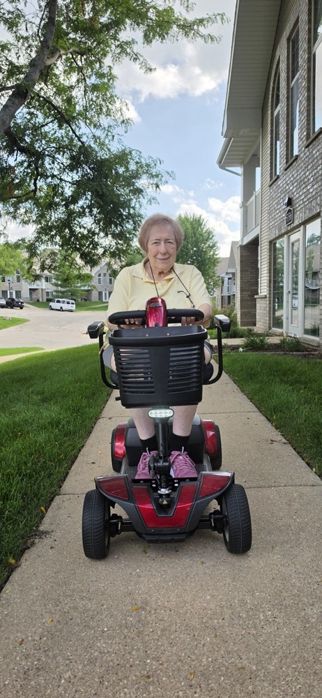 Pride Mobility Go-Go Sport 4-Wheel Mobility Scooter Red w/ Basket & Charger