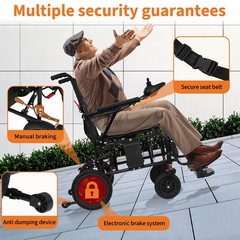 Quelith Foldable Electric Wheelchair Intelligent Power Wheelchairs Free Shipping