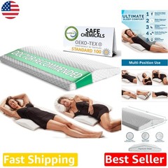 Lumbar Support Pillow for Bed – Medium-Soft Memory Foam, Back & Leg Pain Relief