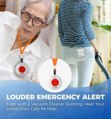 2 UNITS Caregiver Pager Wireless Call Button Elderly Emergency Alert System
