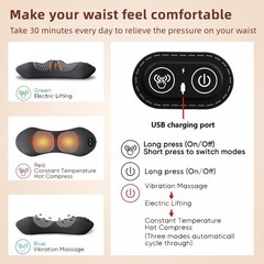 3 in 1 Electric Lumbar Support Pillow, Smooth Spine Triple Fusion Back Massager