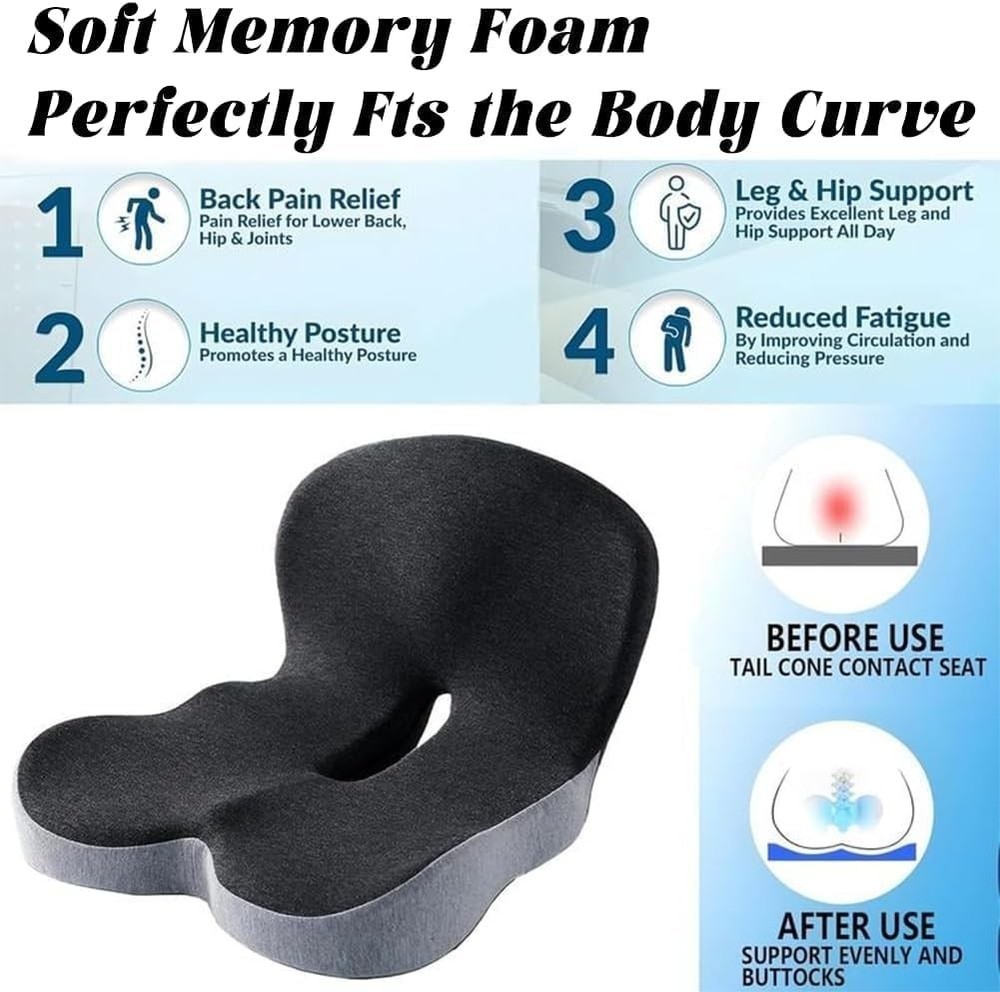 Celinva Orthopedic Cushion, Seat Cushion for Office Chair and Car, Ergonomic