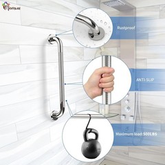 2 Pack 24 Inch Shower Grab Bar with Anti-Slip Grip, Chrome Stainless Steel Ba…