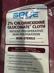 SAGE 2% Chlorhexidine Gluconate Cloth PATIENT PreOp SKIN Prep 2 CLOTHS 9707