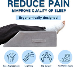 Velvet Elevation Leg Pillows for Ankle Surgery Recovery, Broken Foot, Hip