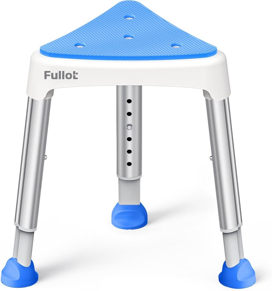 Space-Saving Triangular Shower Chair for Inside Shower with EVA Pad, 400 lbs