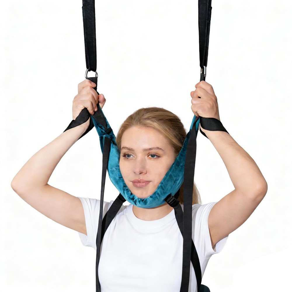 Cervical Traction Belt with Hook Home Neck Stretching Hanging Belt Soft Padde…